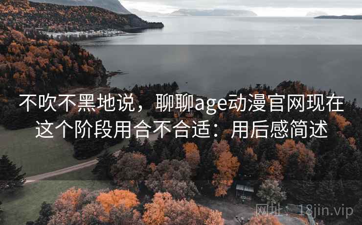 不吹不黑地说,聊聊age动漫官网现在这个阶段用合不合适:用后感简述